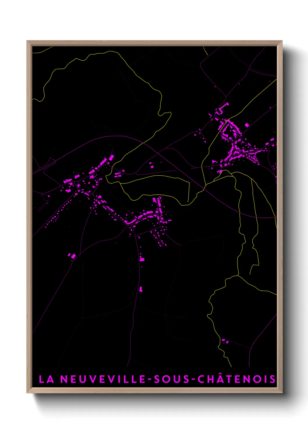 Une affiche de carte sur La Neuveville-sous-Châtenois