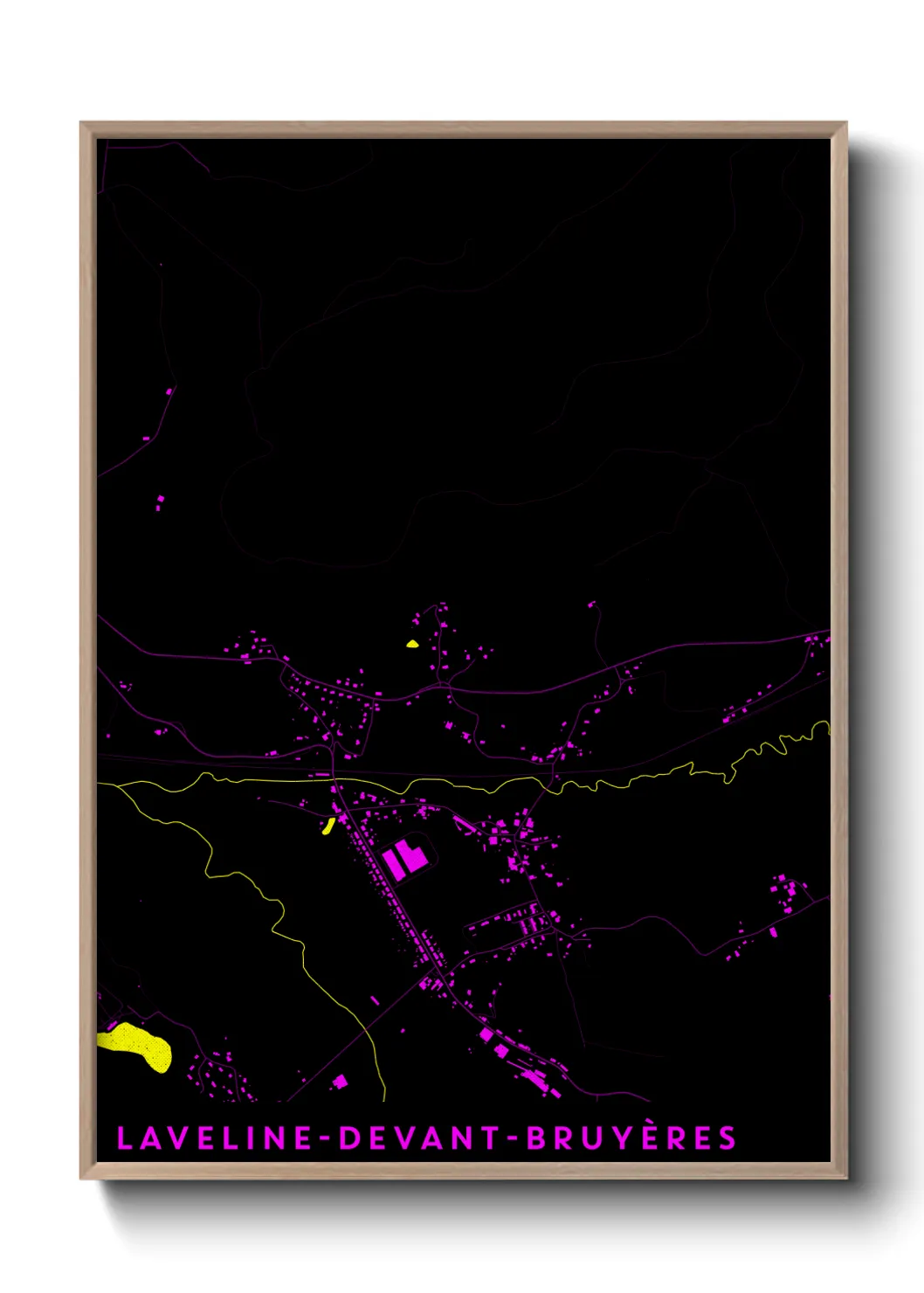 Une affiche de carte sur Laveline-devant-Bruyères