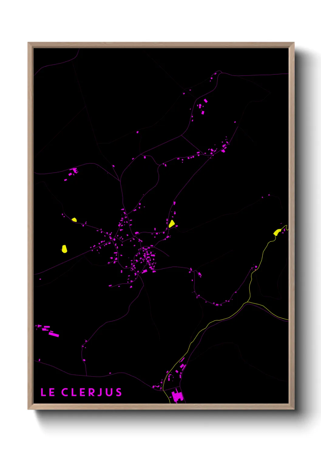 Une affiche de carte sur Le Clerjus