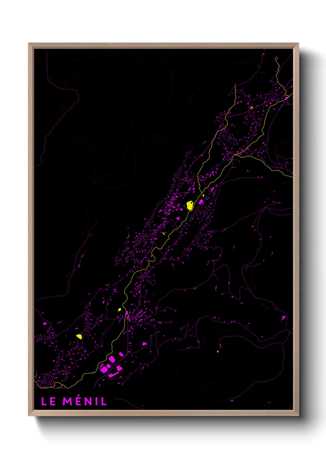 Une affiche de carte sur Le Ménil