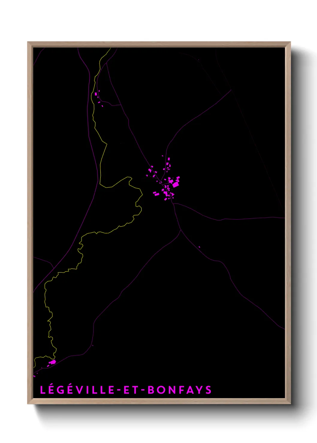 Une affiche de carte sur Légéville-et-Bonfays