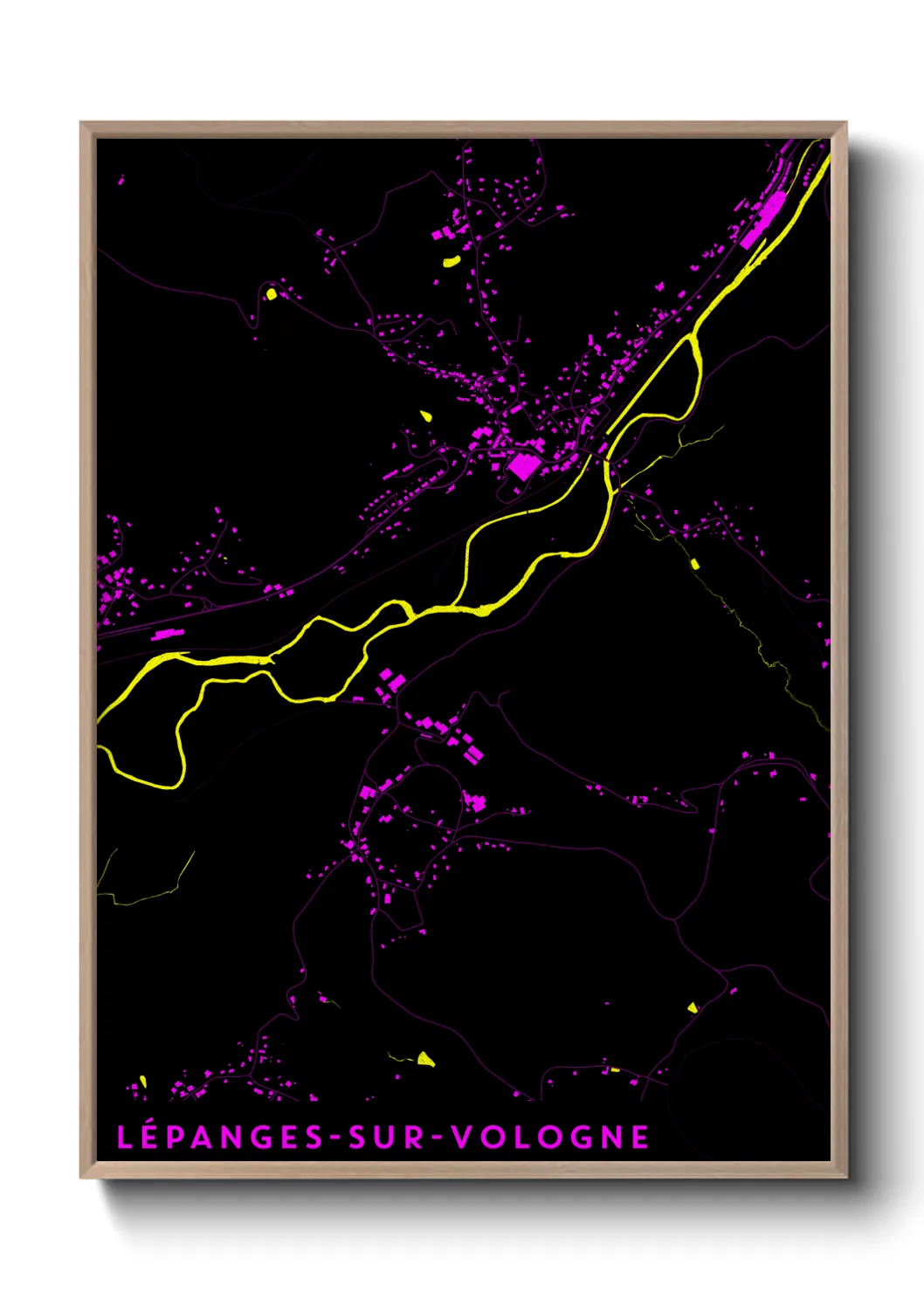 Une affiche de carte sur Lépanges-sur-Vologne