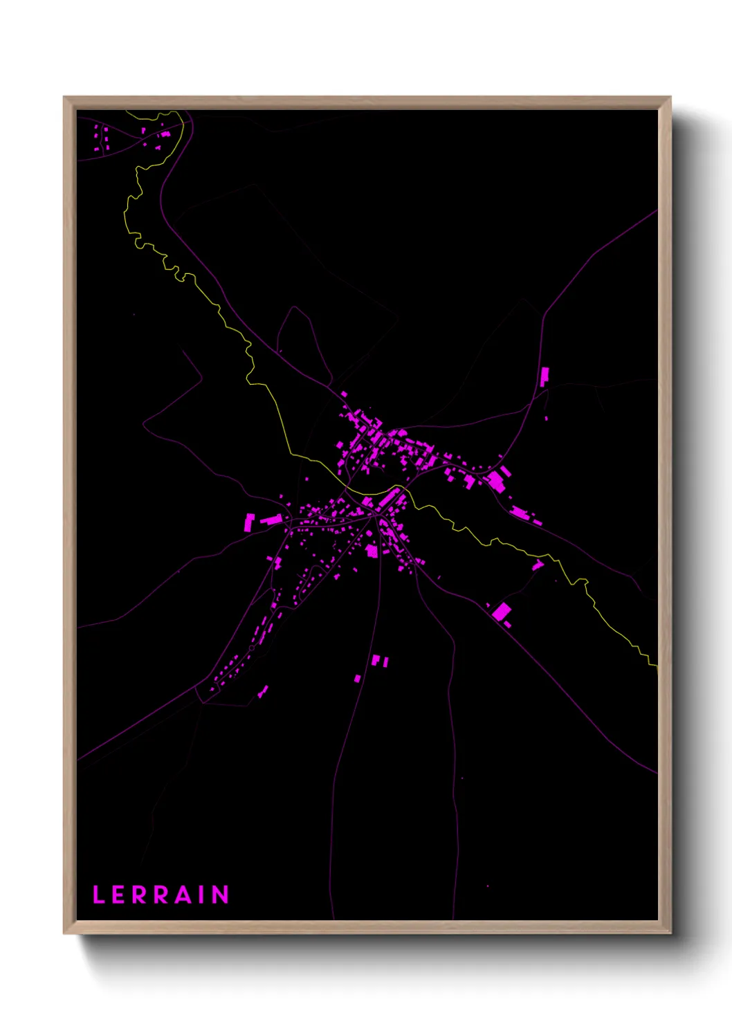 Une affiche de carte sur Lerrain