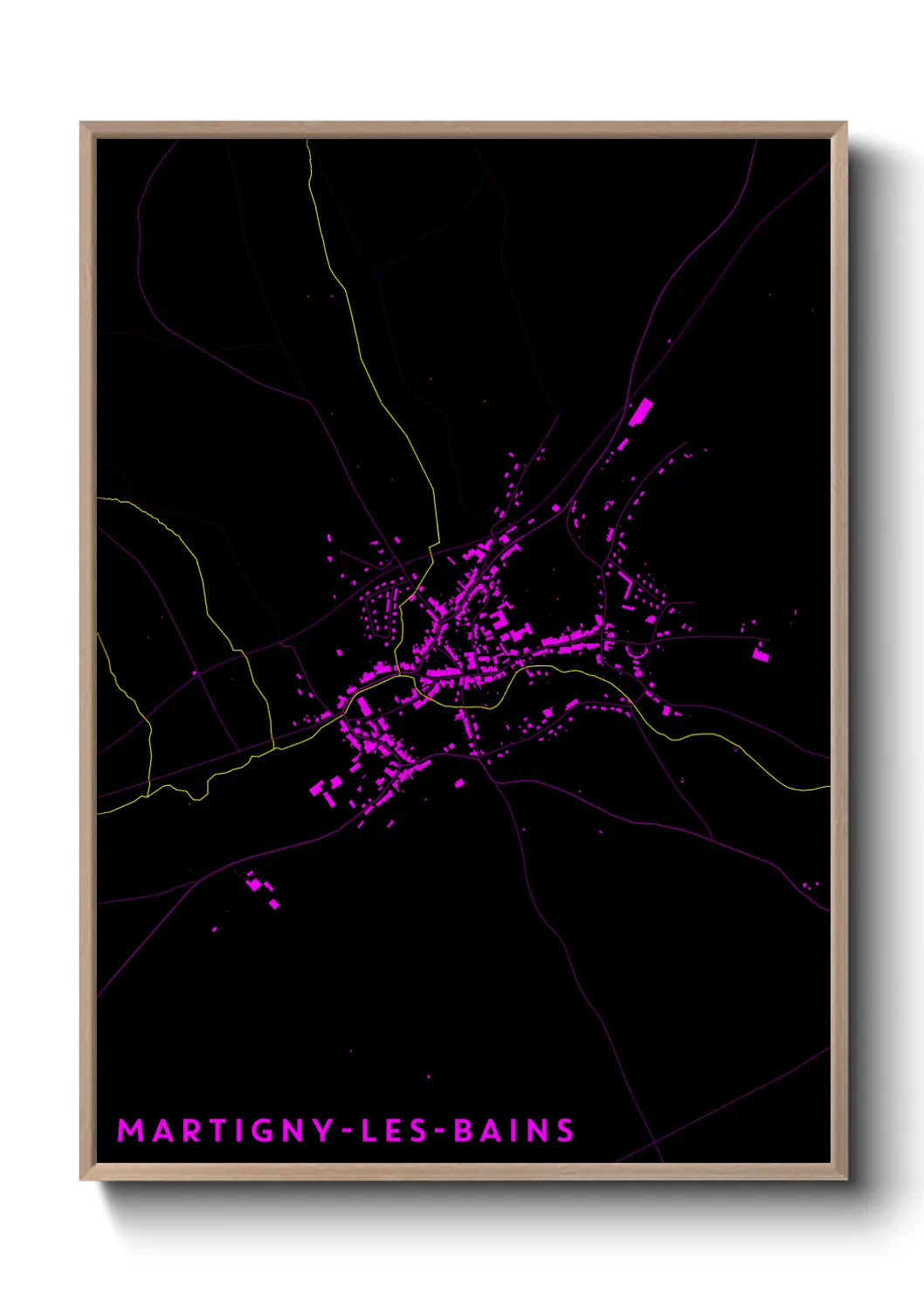 Une affiche de carte sur Martigny-les-Bains