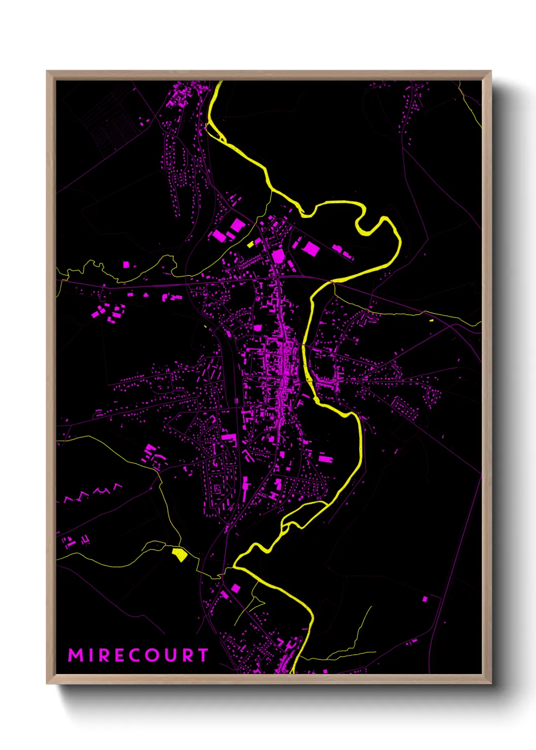 Une affiche de carte sur Mirecourt