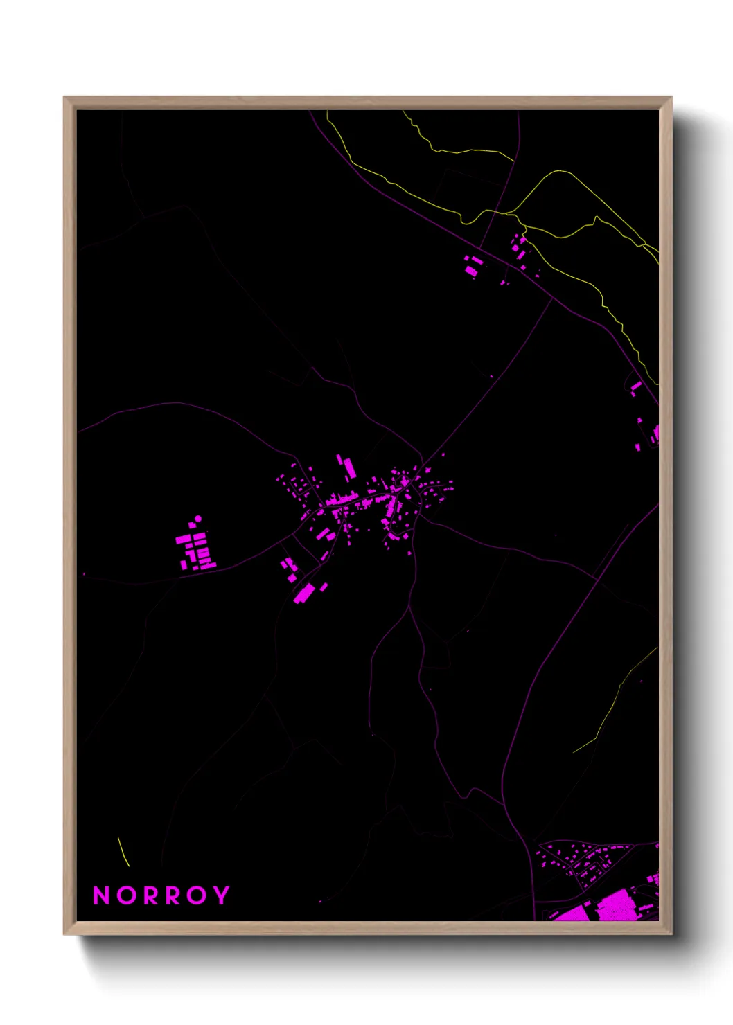 Une affiche de carte sur Norroy