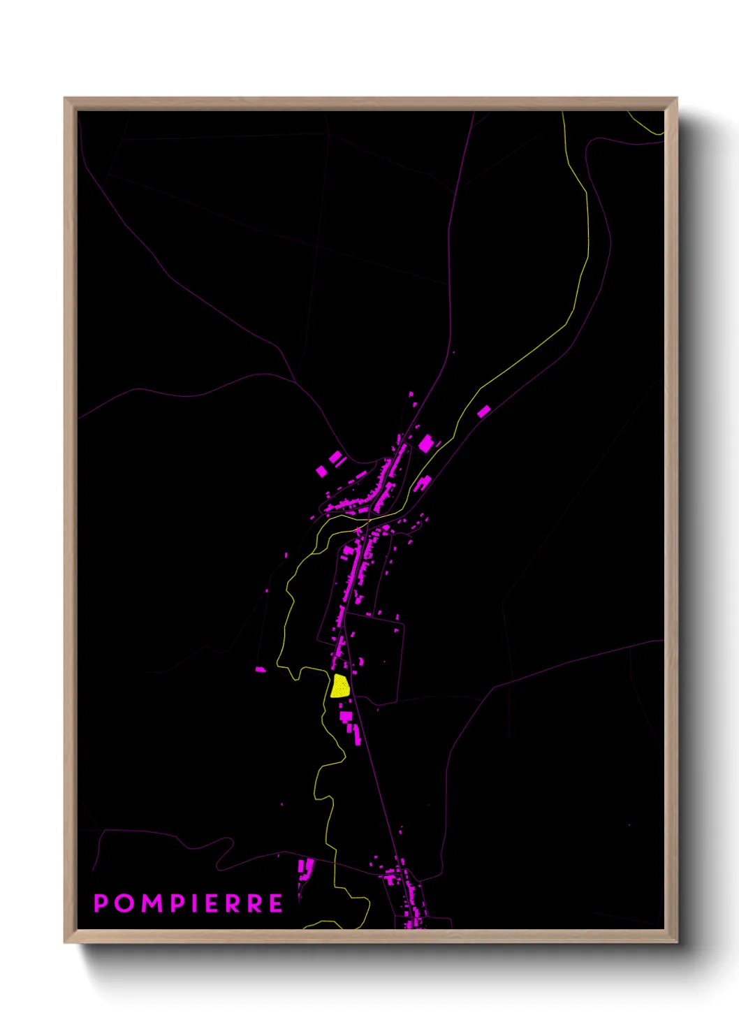 Une affiche de carte sur Pompierre