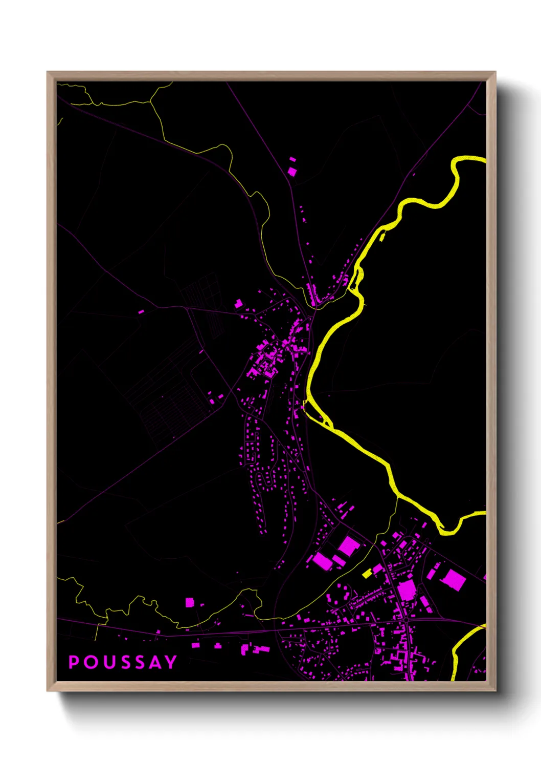 Une affiche de carte sur Poussay