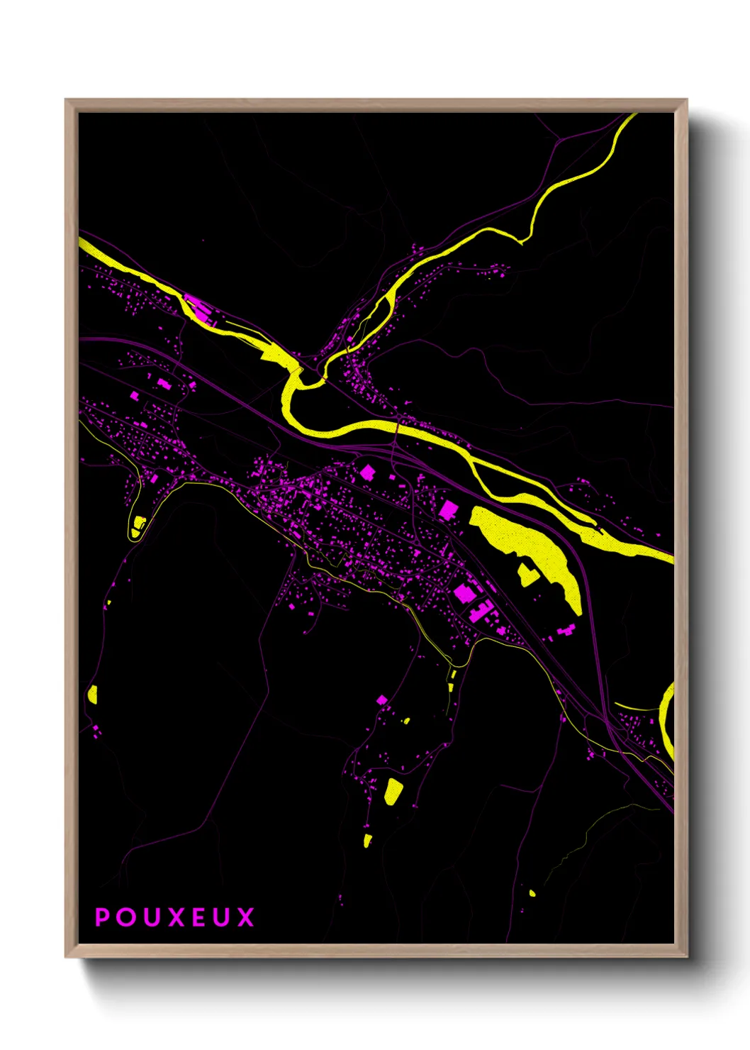 Une affiche de carte sur Pouxeux