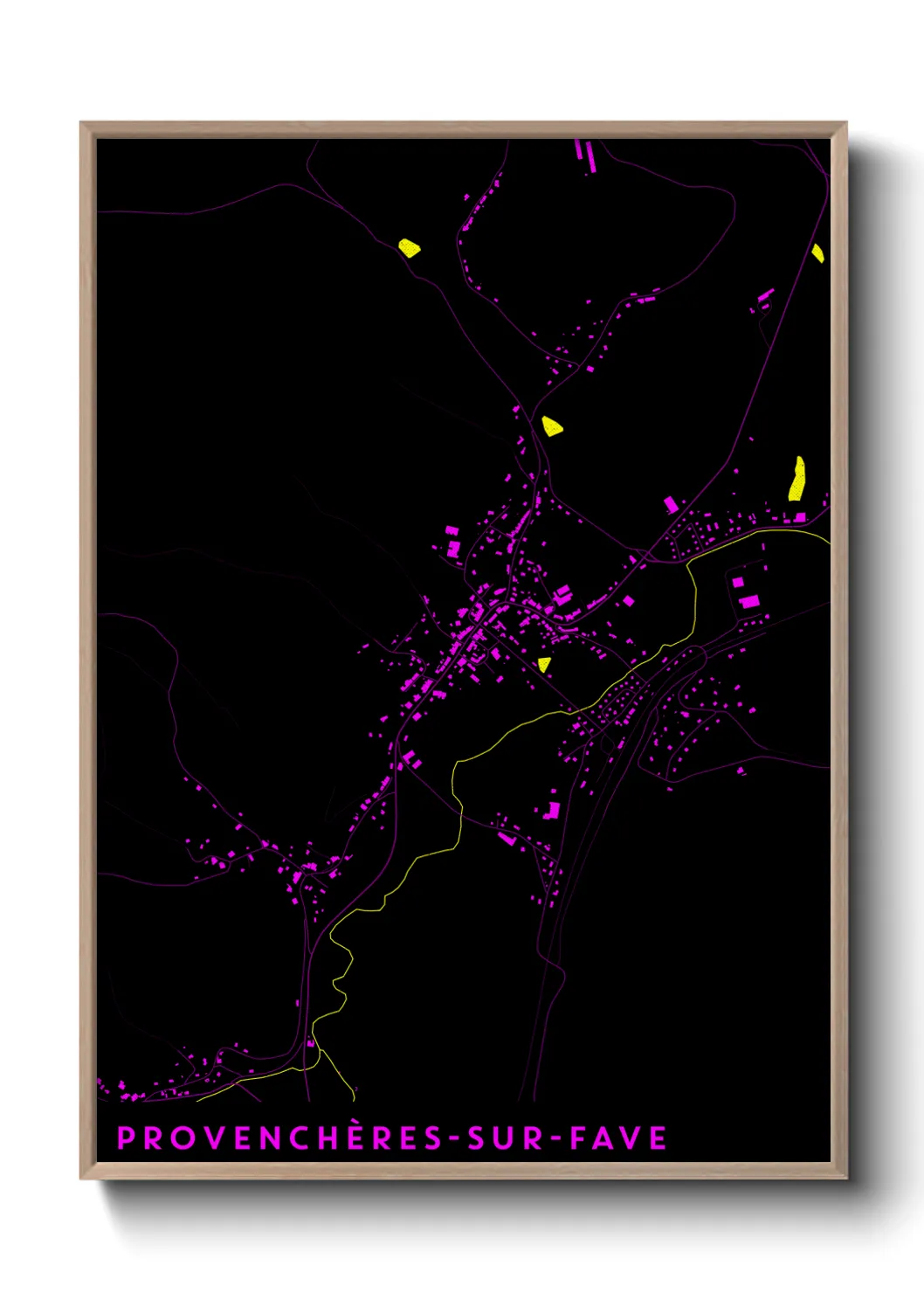 Une affiche de carte sur Provenchères-sur-Fave