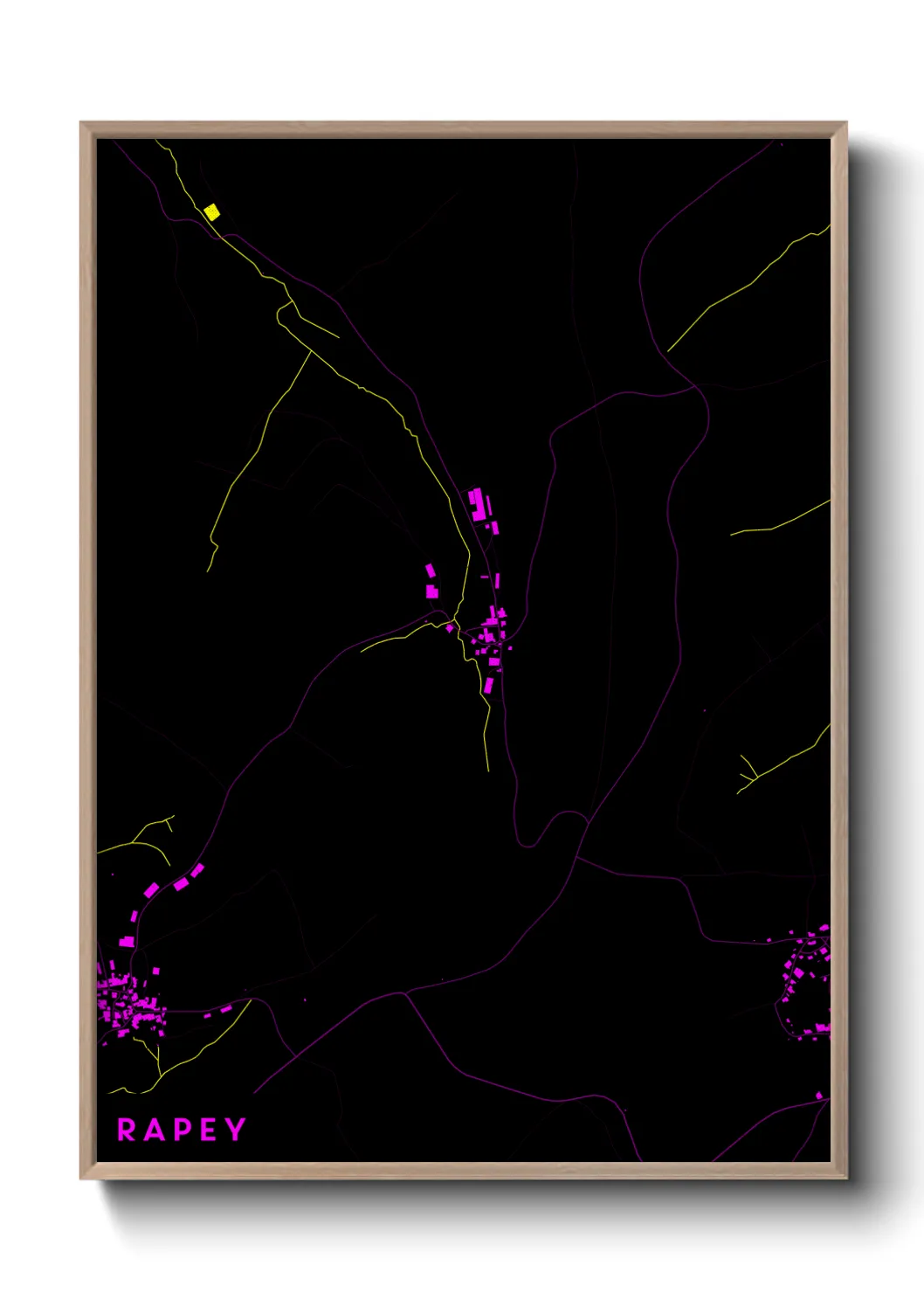 Une affiche de carte sur Rapey