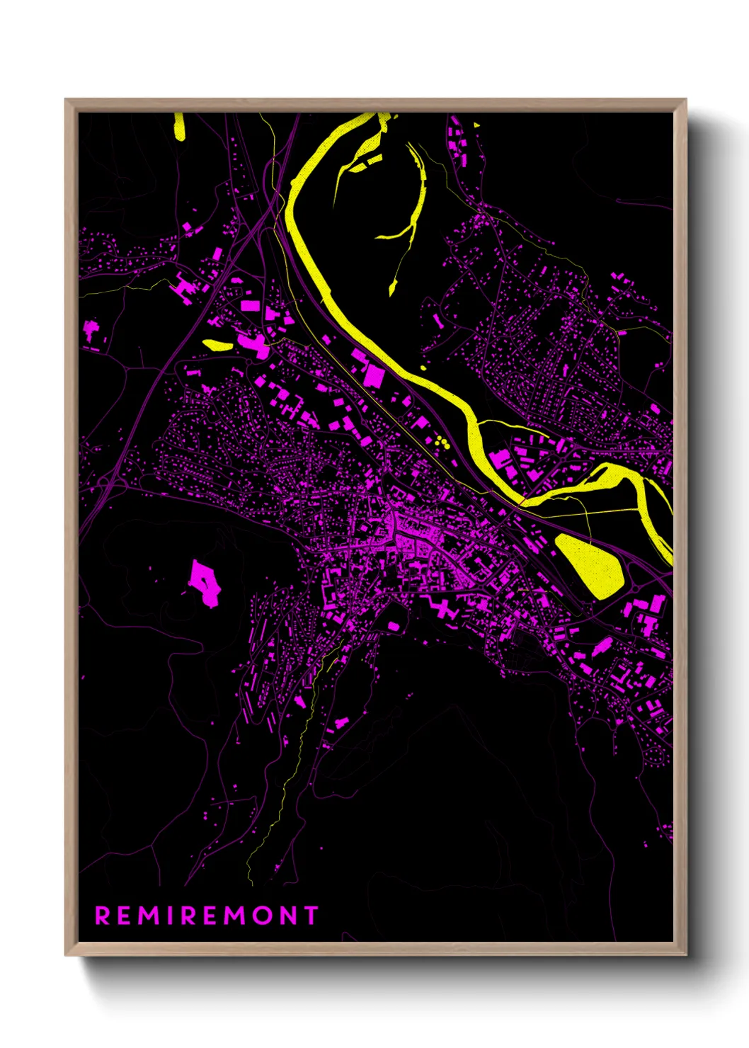 Une affiche de carte sur Remiremont