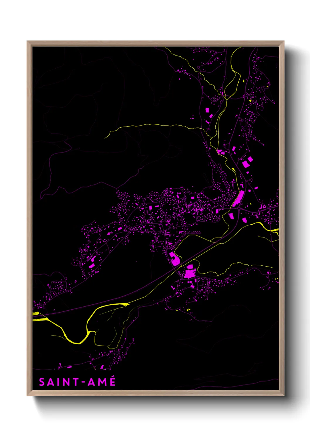 Une affiche de carte sur Saint-Amé