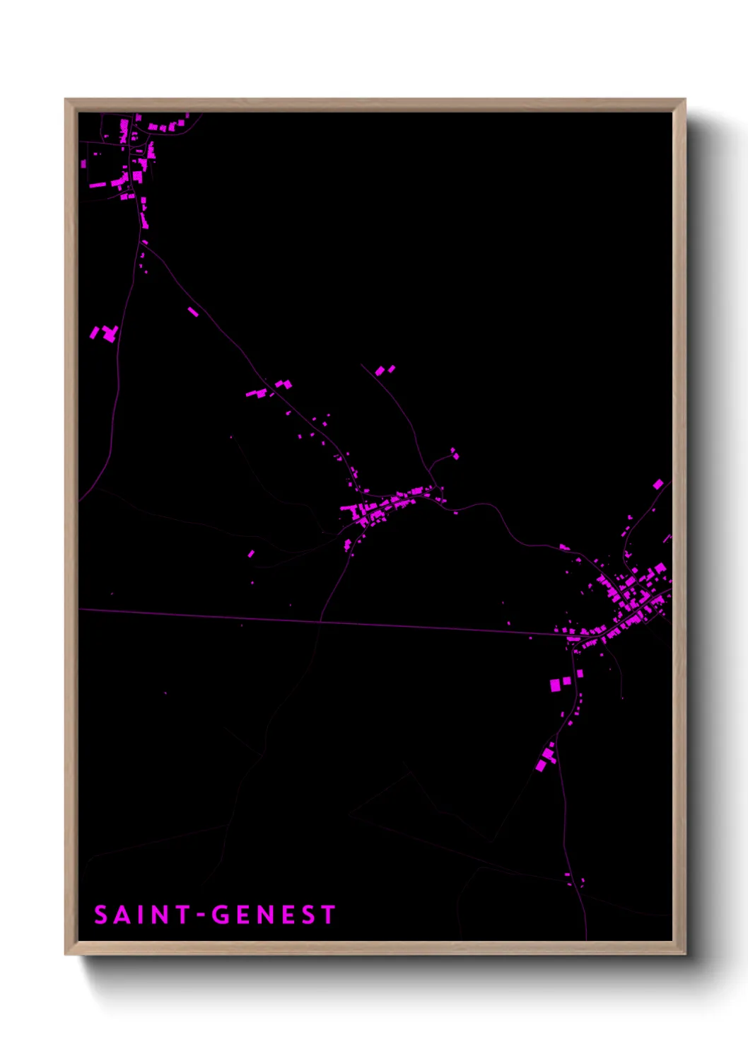 Une affiche de carte sur Saint-Genest