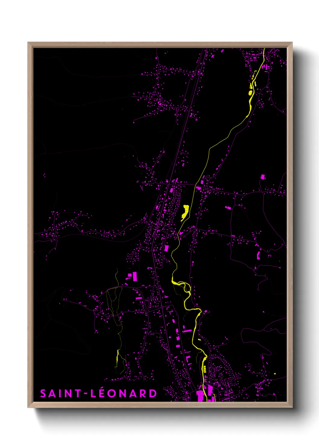Une affiche de carte sur Saint-Léonard