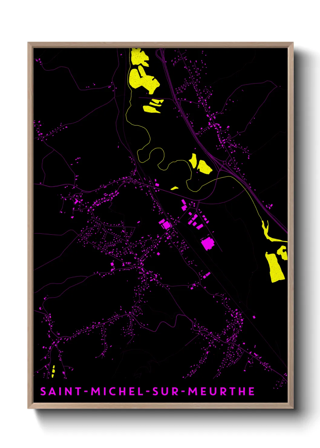Une affiche de carte sur Saint-Michel-sur-Meurthe