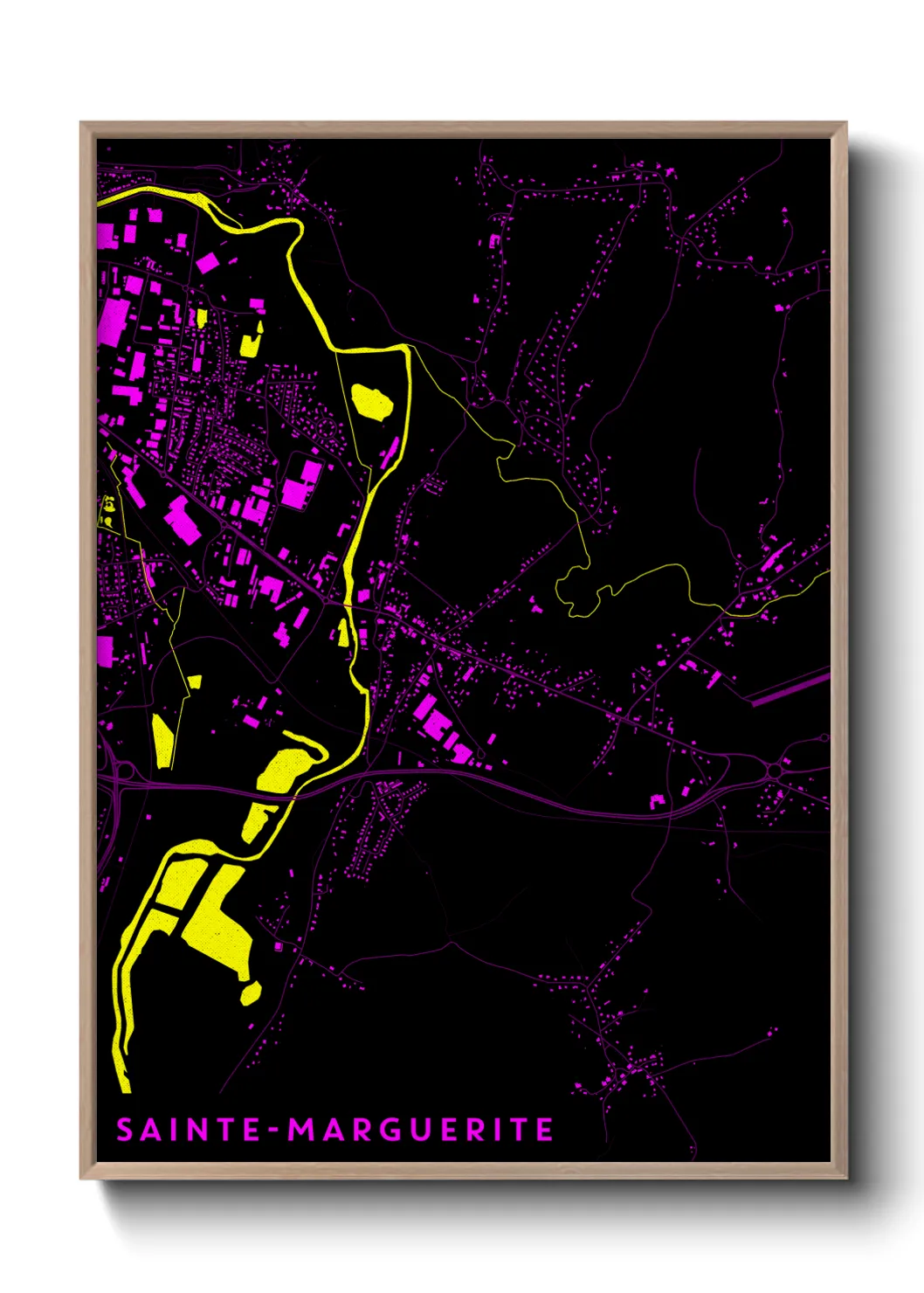 Une affiche de carte sur Sainte-Marguerite