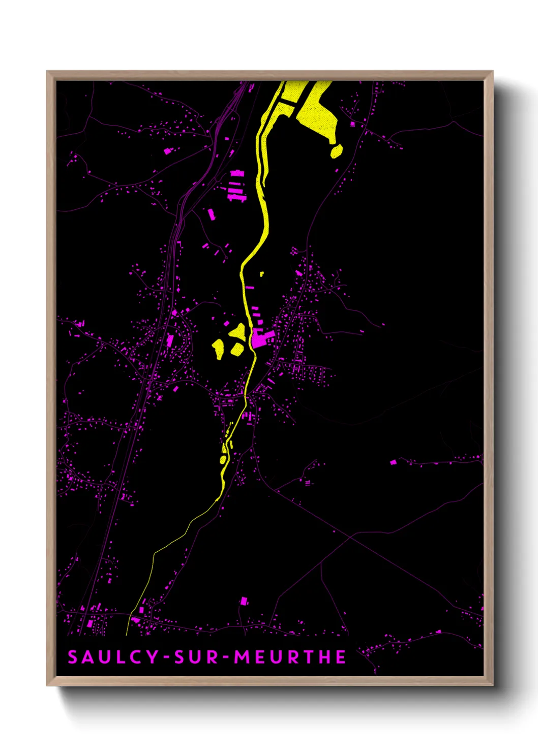 Une affiche de carte sur Saulcy-sur-Meurthe
