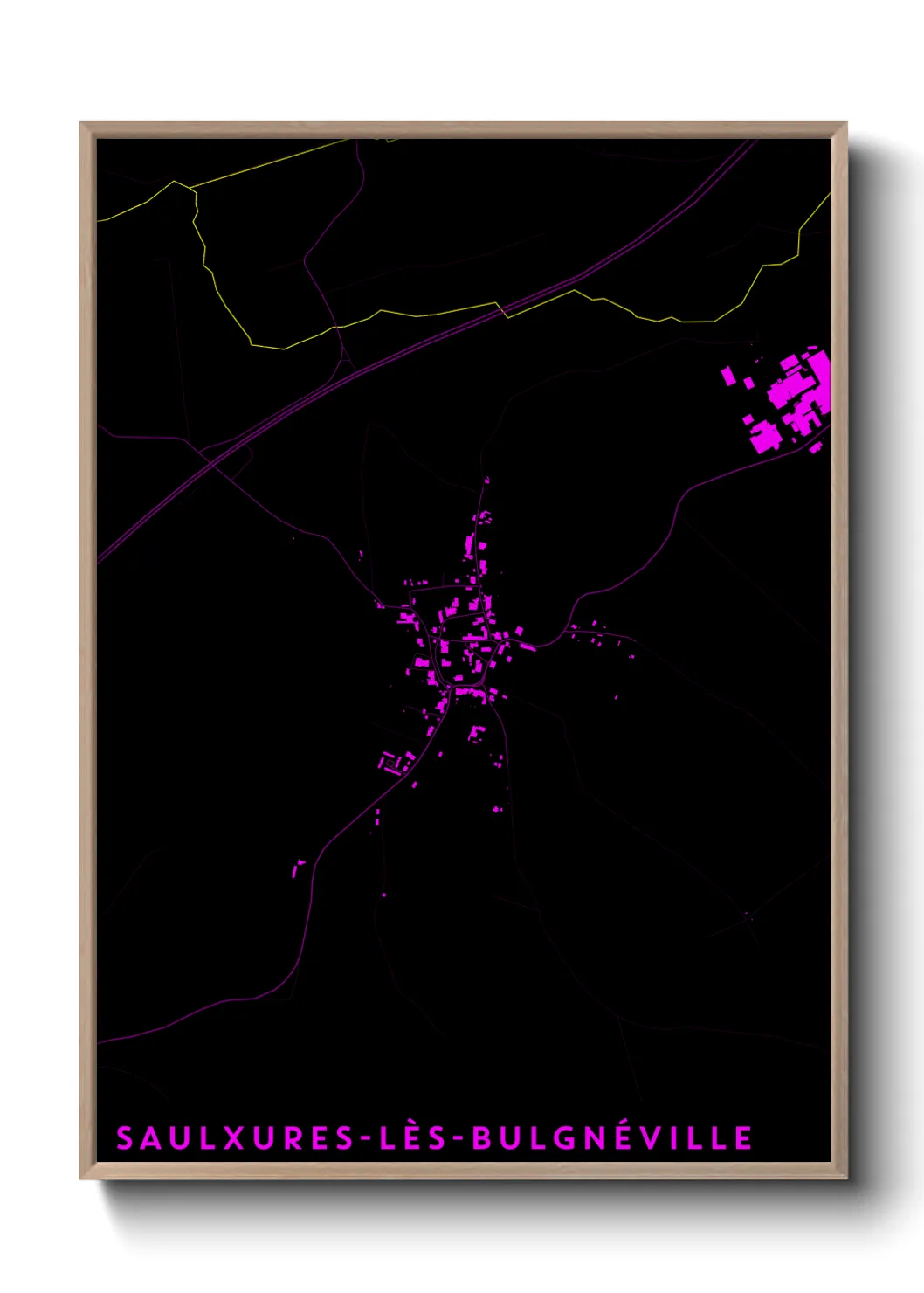 Une affiche de carte sur Saulxures-lès-Bulgnéville