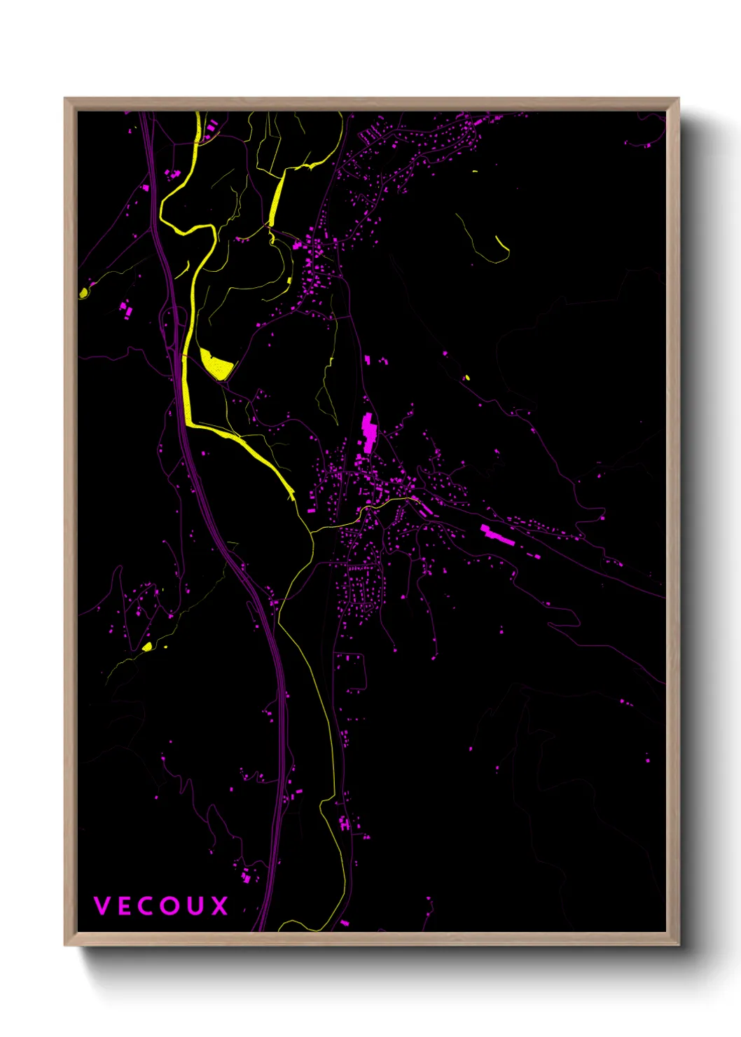 Une affiche de carte sur Vecoux