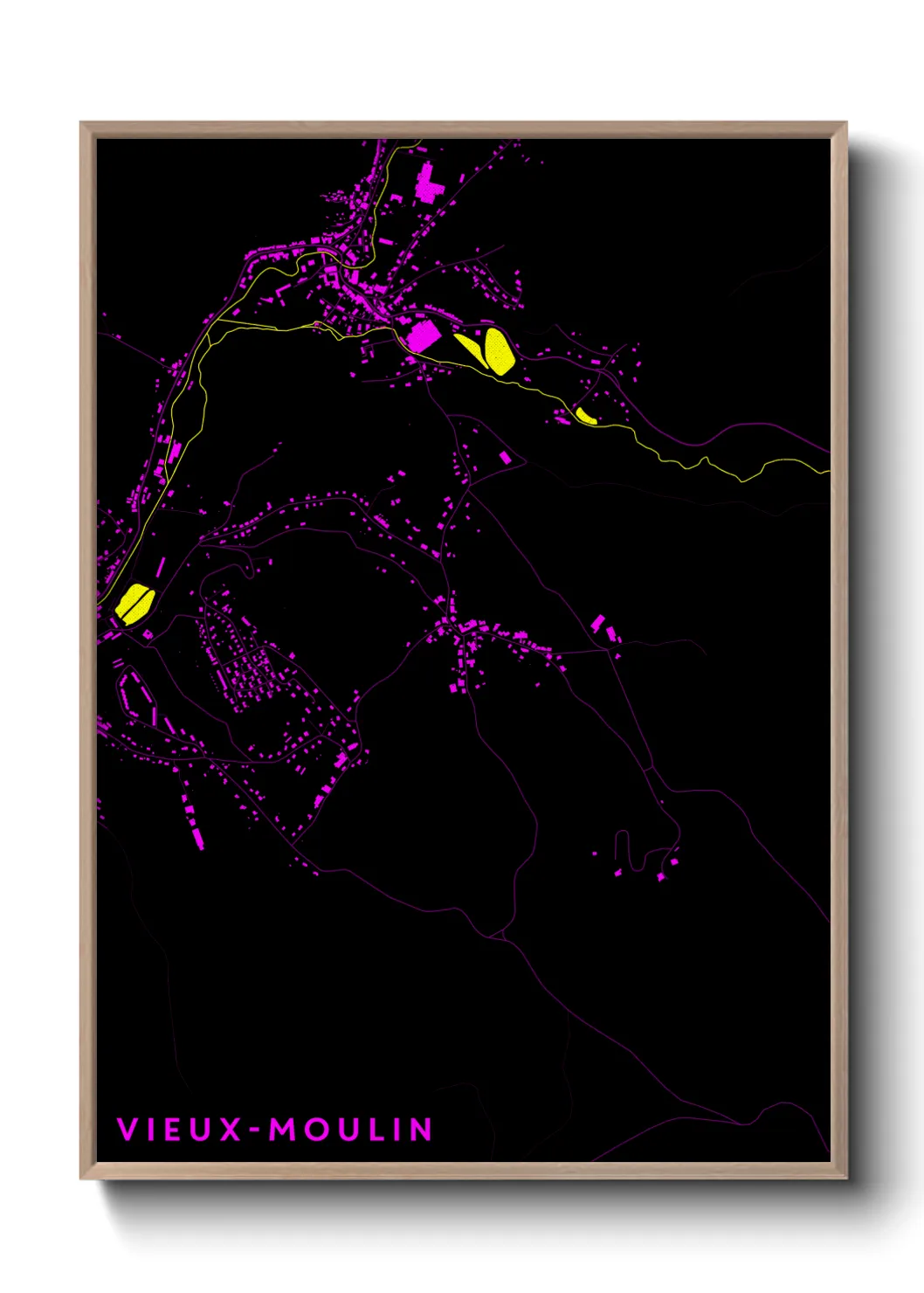 Une affiche de carte sur Vieux-Moulin
