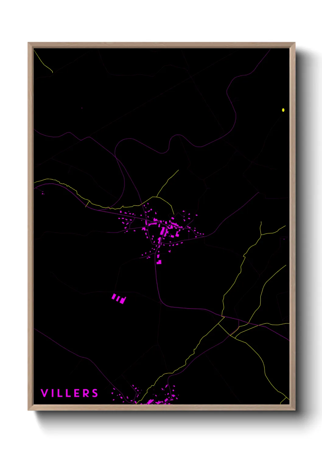 Une affiche de carte sur Villers