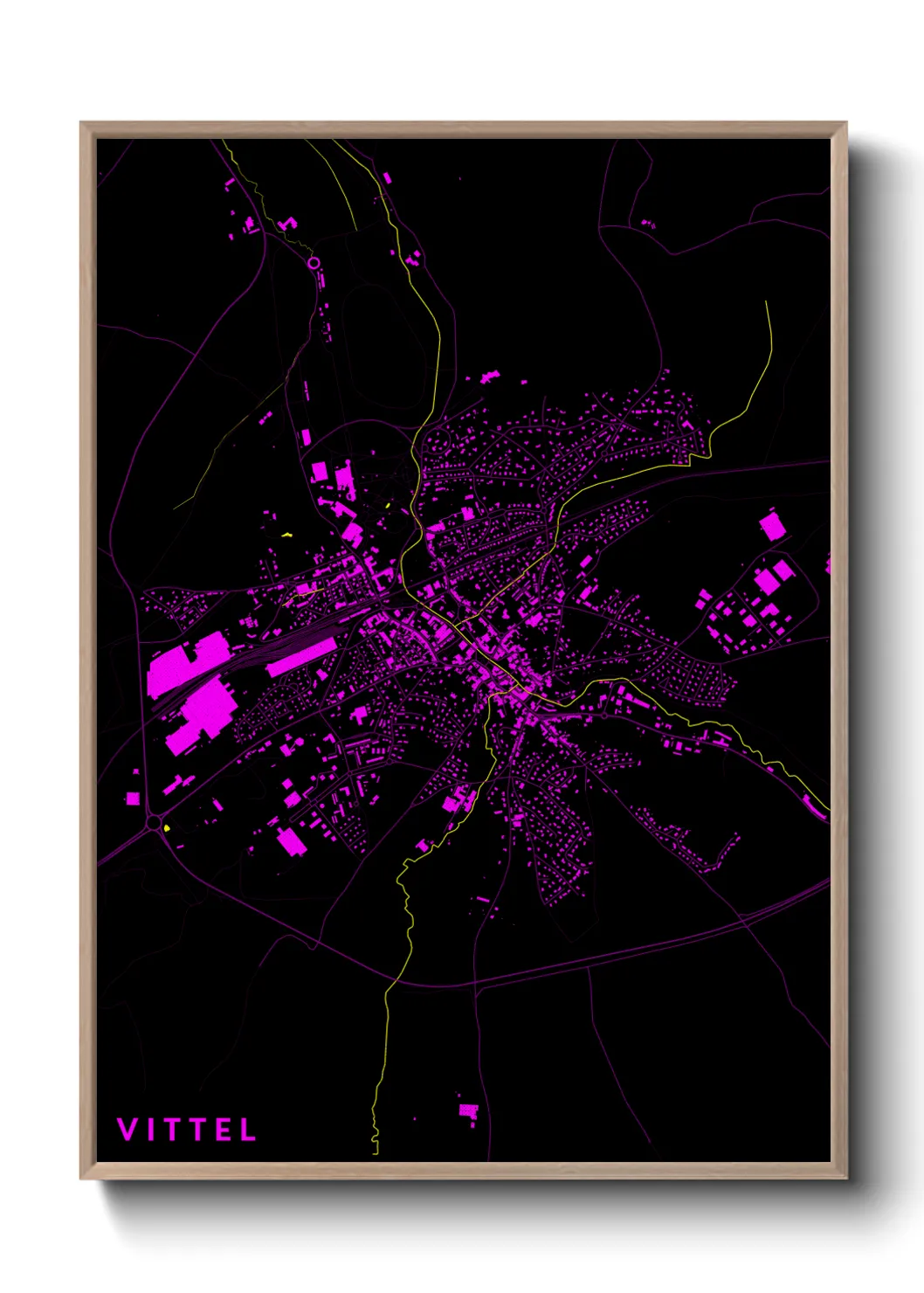 Une affiche de carte sur Vittel