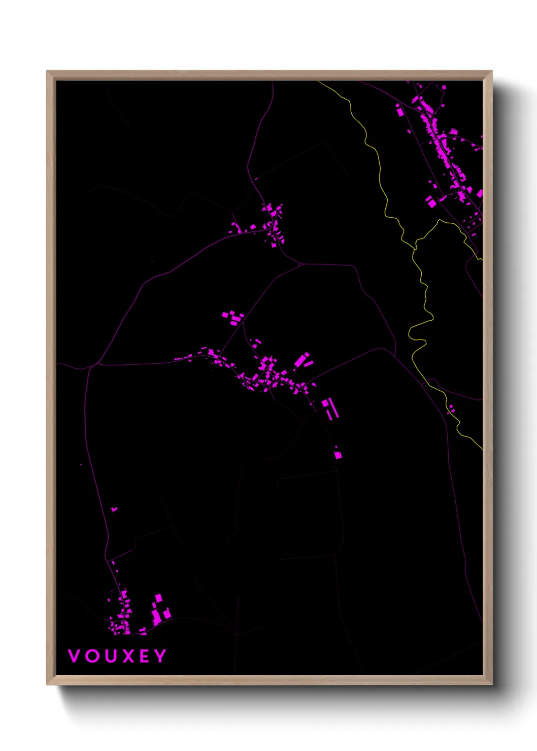 Une affiche de carte sur Vouxey
