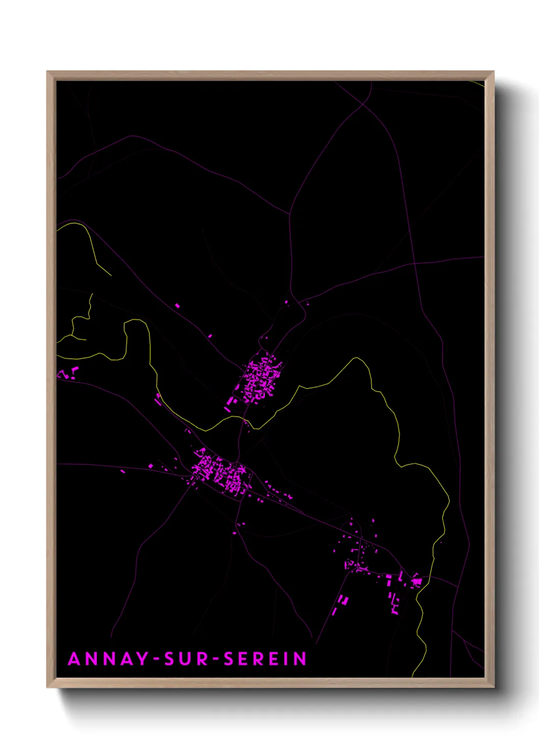 Une affiche de carte sur Annay-sur-Serein