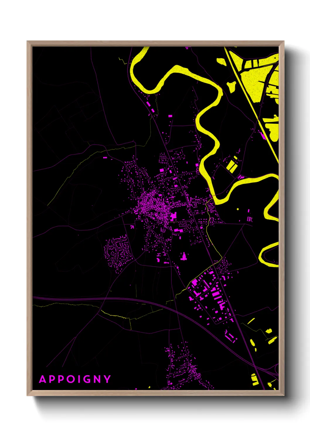 Une affiche de carte sur Appoigny