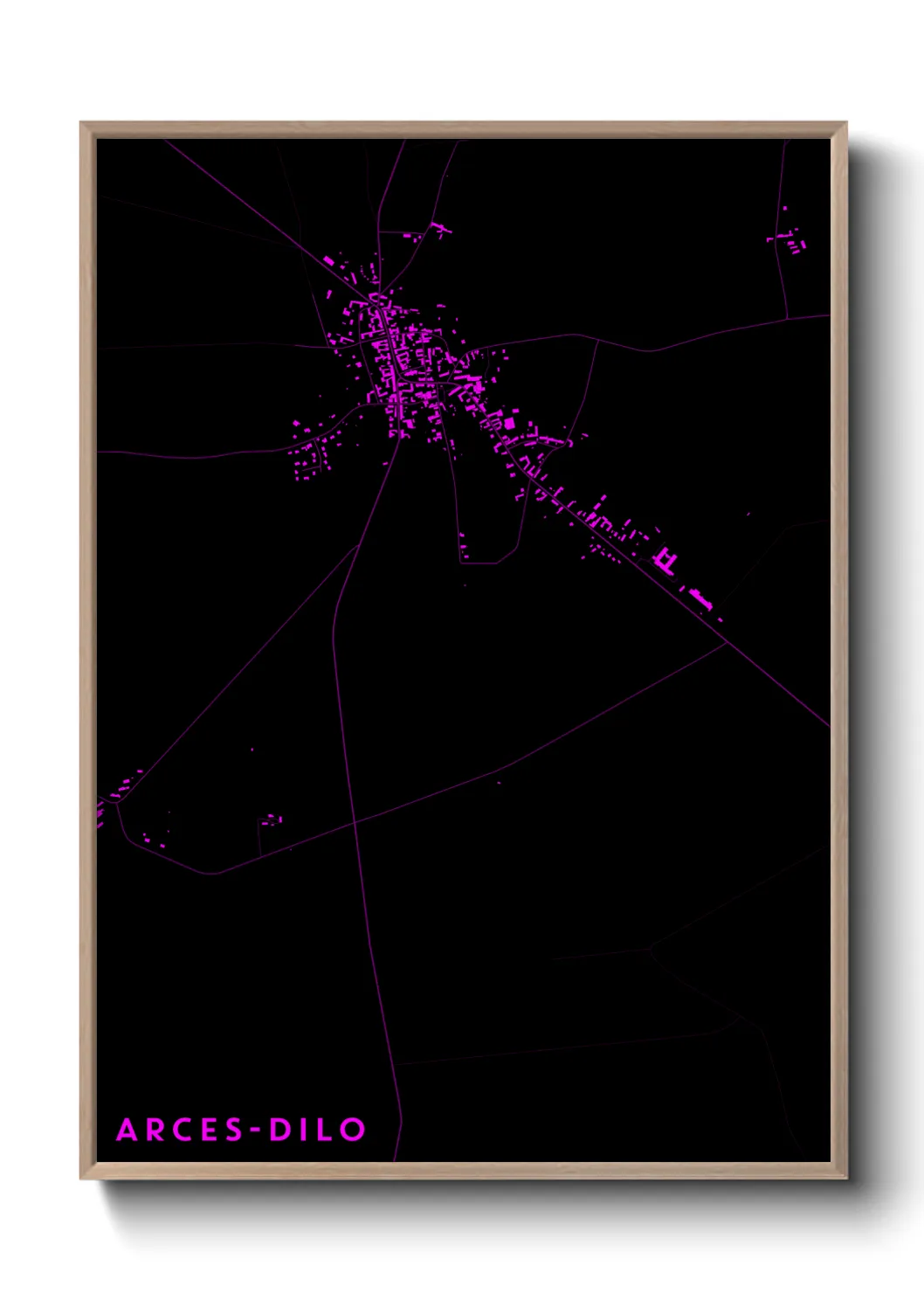 Une affiche de carte sur Arces-Dilo