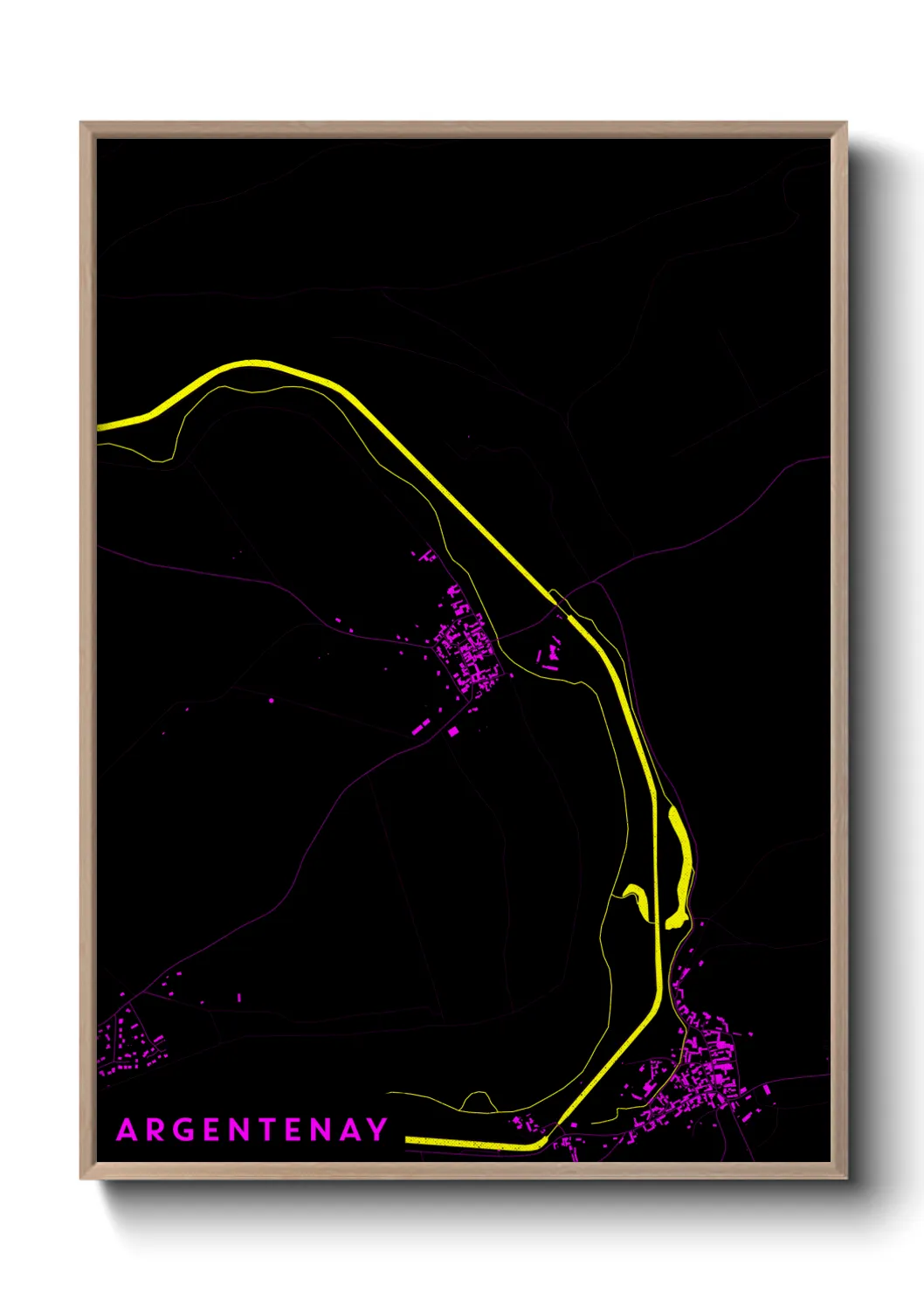 Une affiche de carte sur Argentenay