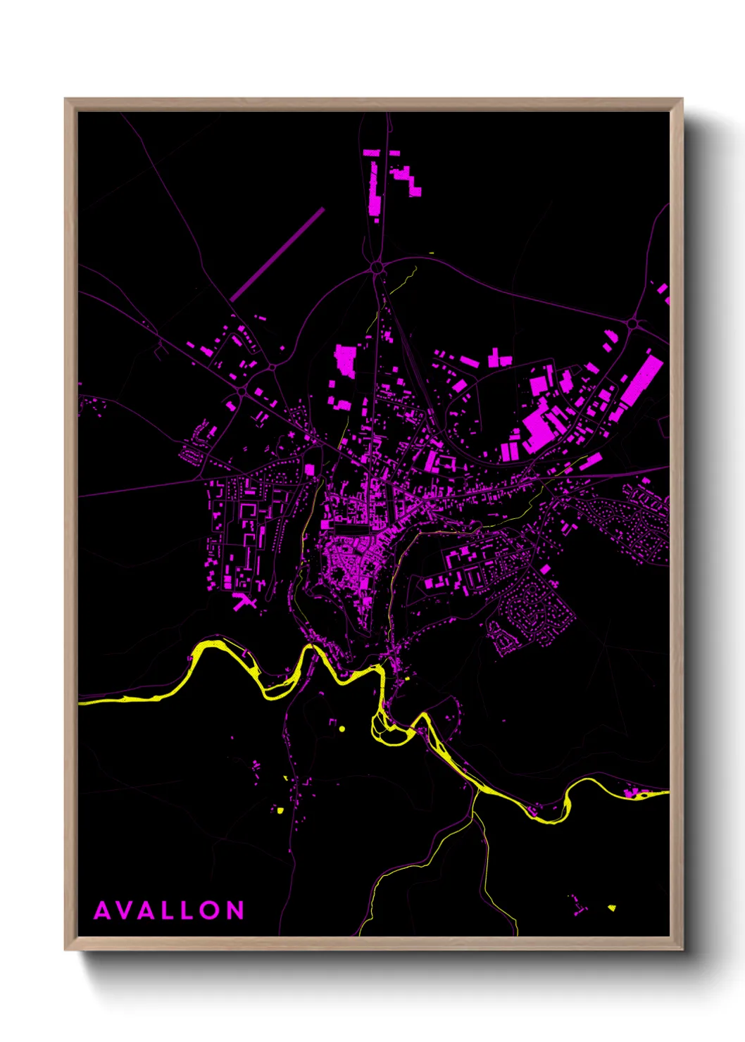 Une affiche de carte sur Avallon