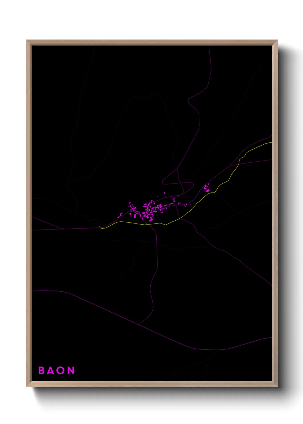 Une affiche de carte sur Baon