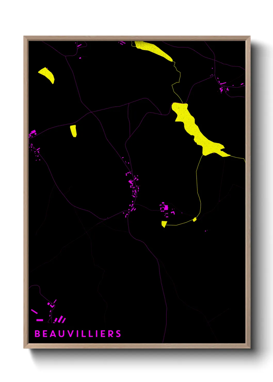 Une affiche de carte sur Beauvilliers