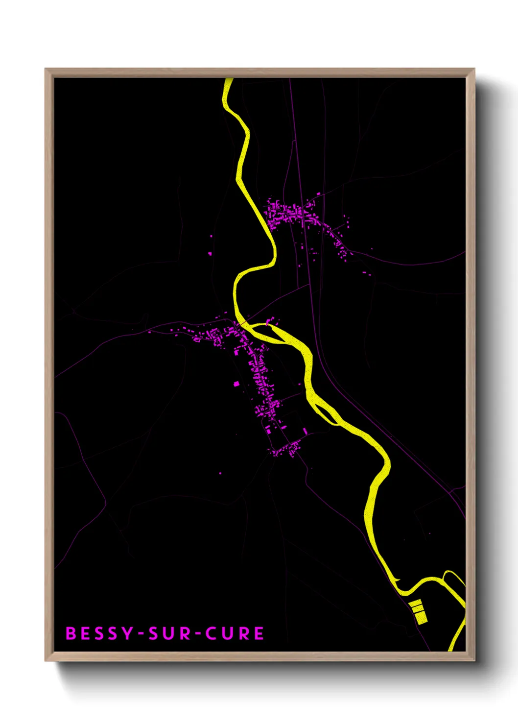 Une affiche de carte sur Bessy-sur-Cure