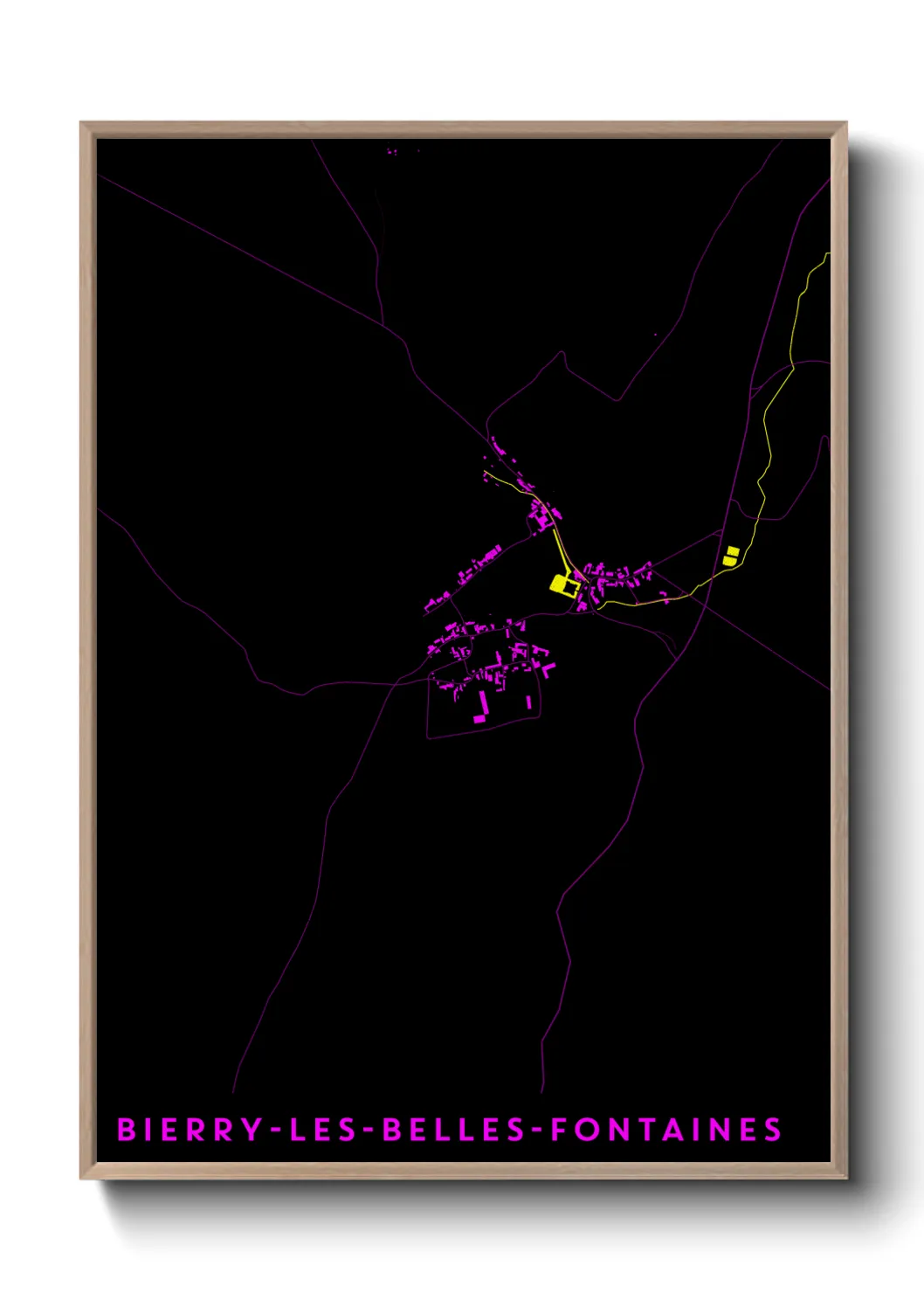 Une affiche de carte sur Bierry-les-Belles-Fontaines
