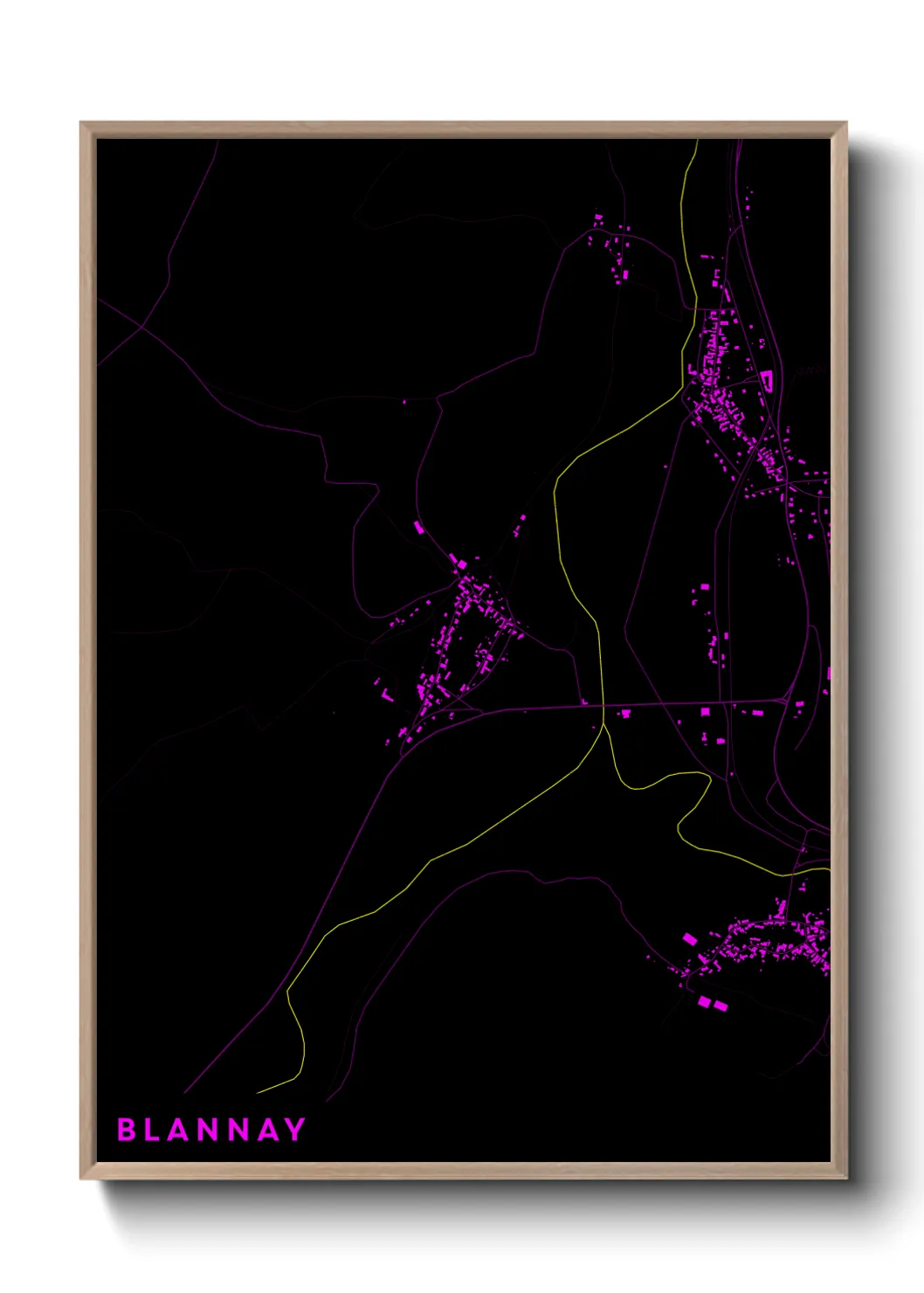 Une affiche de carte sur Blannay