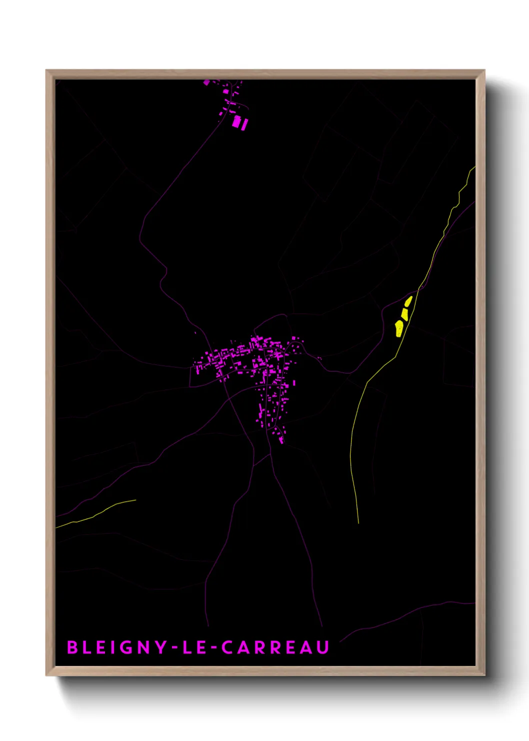 Une affiche de carte sur Bleigny-le-Carreau