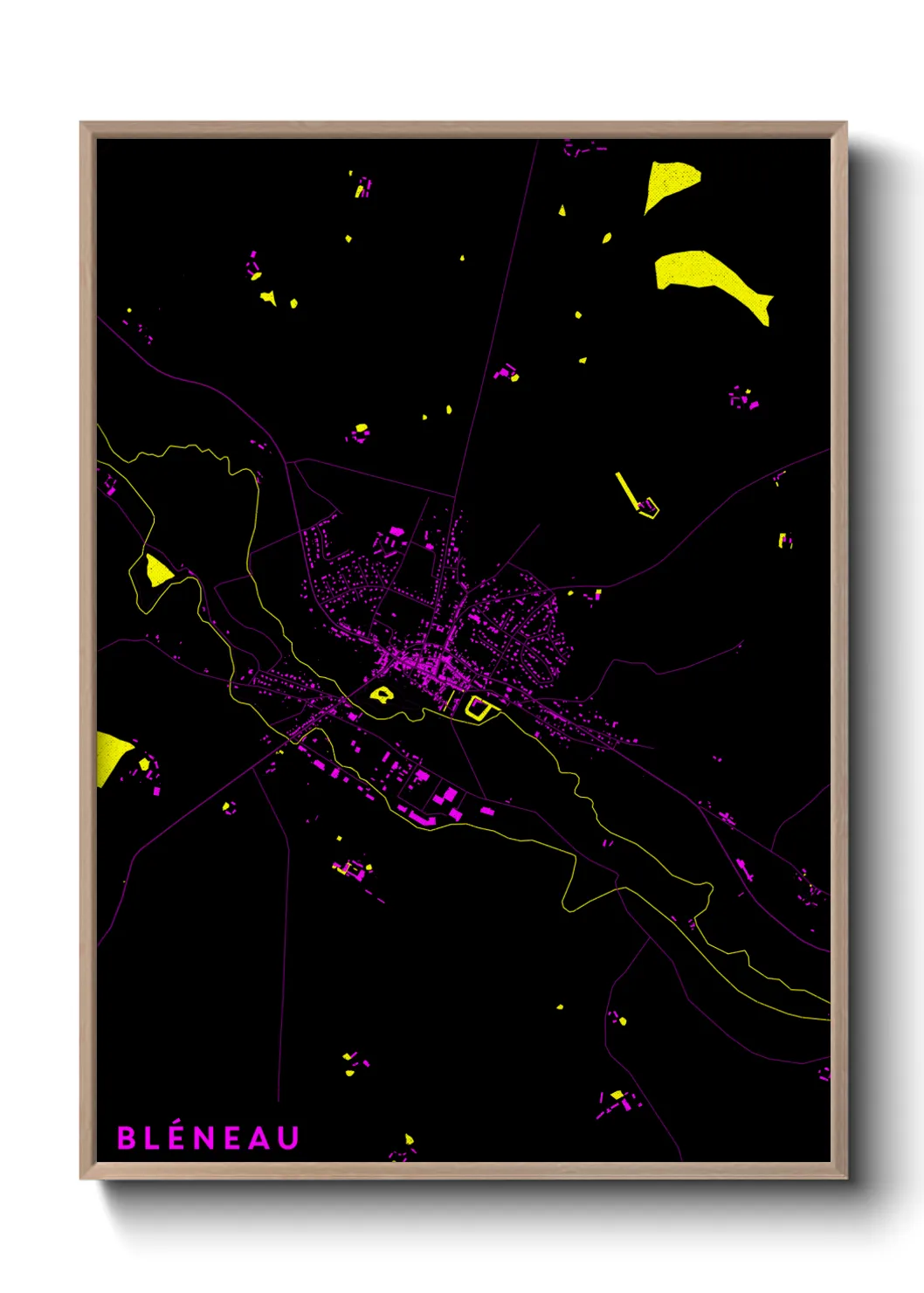 Une affiche de carte sur Bléneau