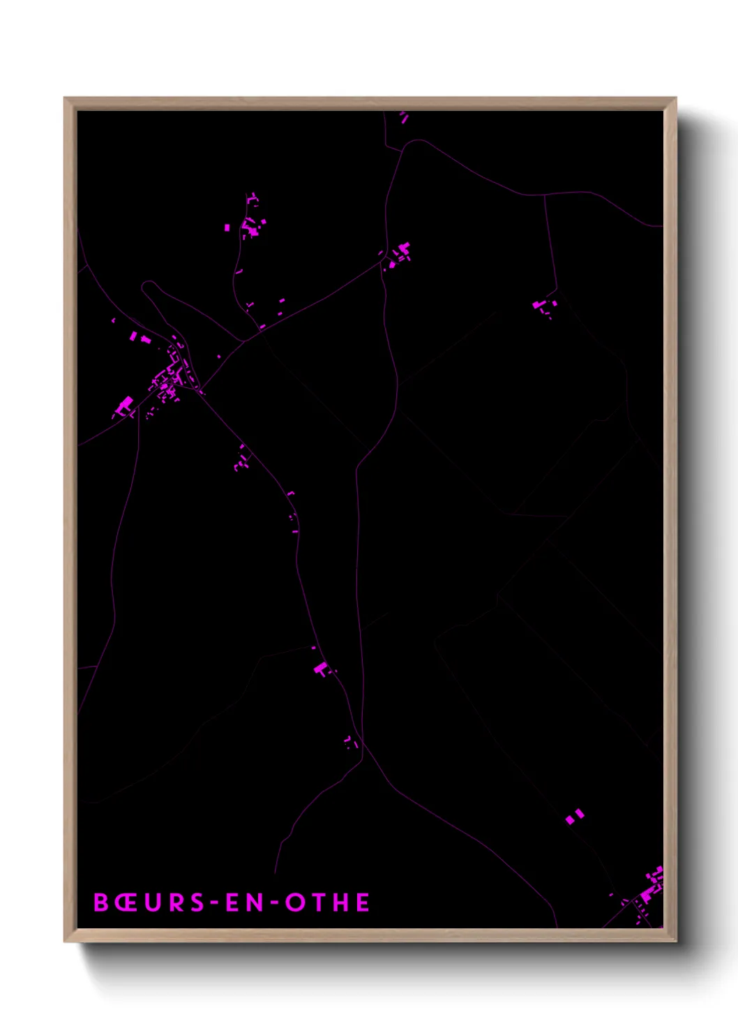 Une affiche de carte sur Bœurs-en-Othe