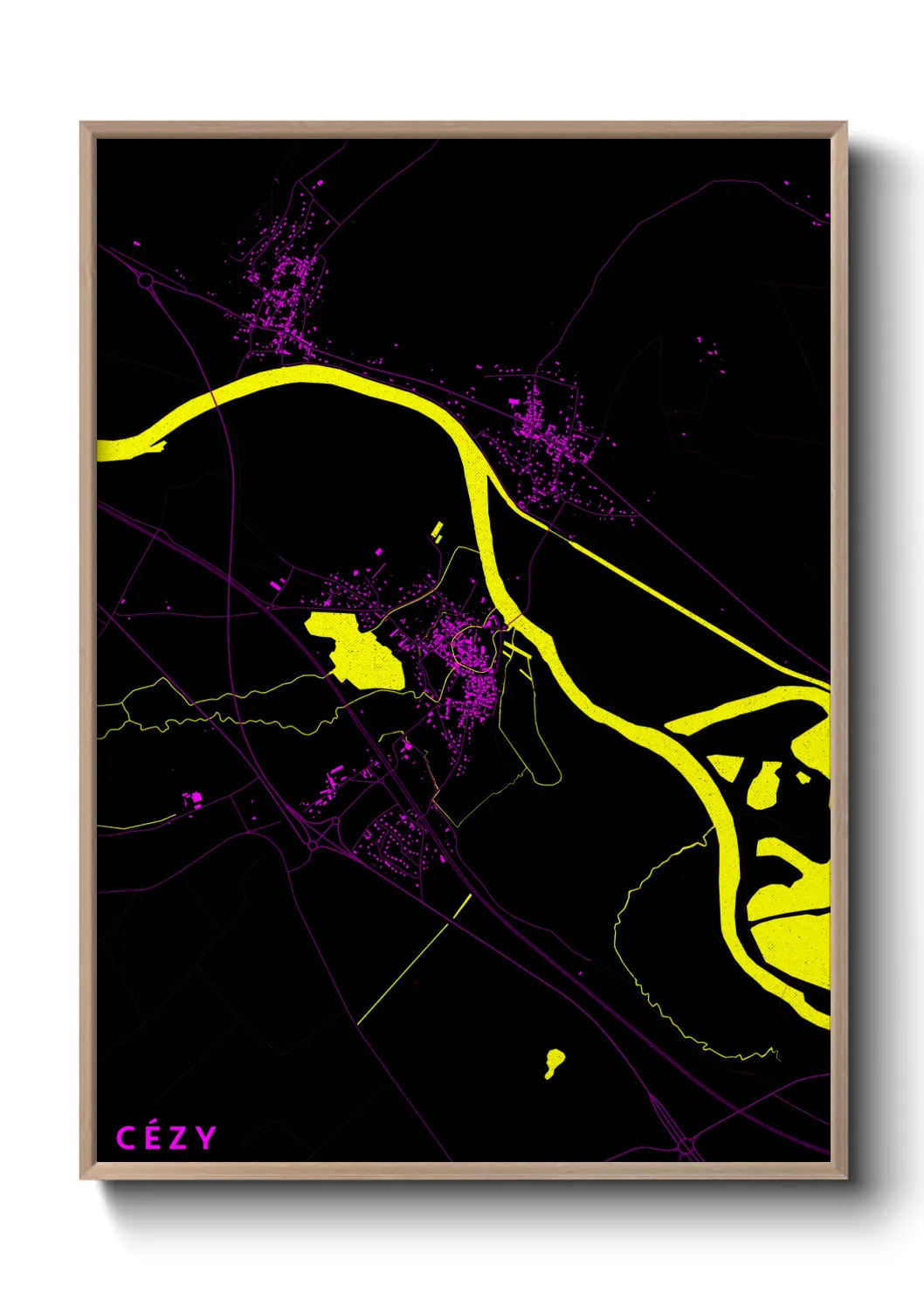 Une affiche de carte sur Cézy