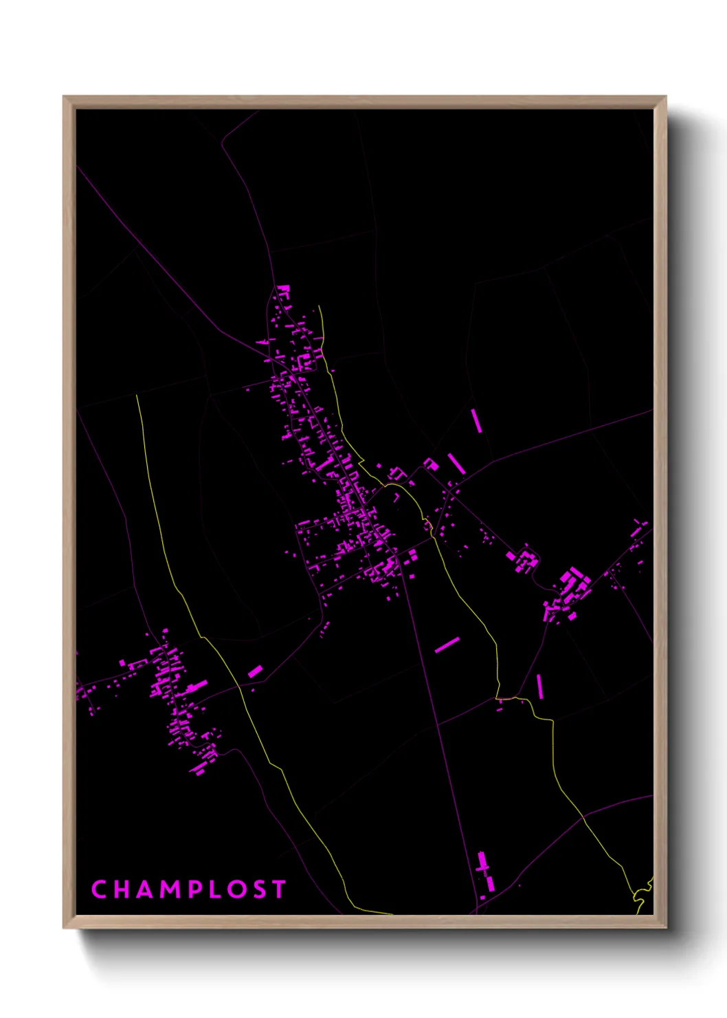 Une affiche de carte sur Champlost