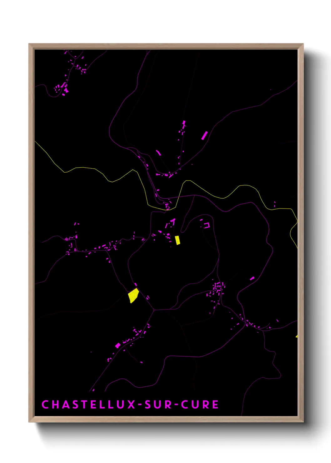 Une affiche de carte sur Chastellux-sur-Cure