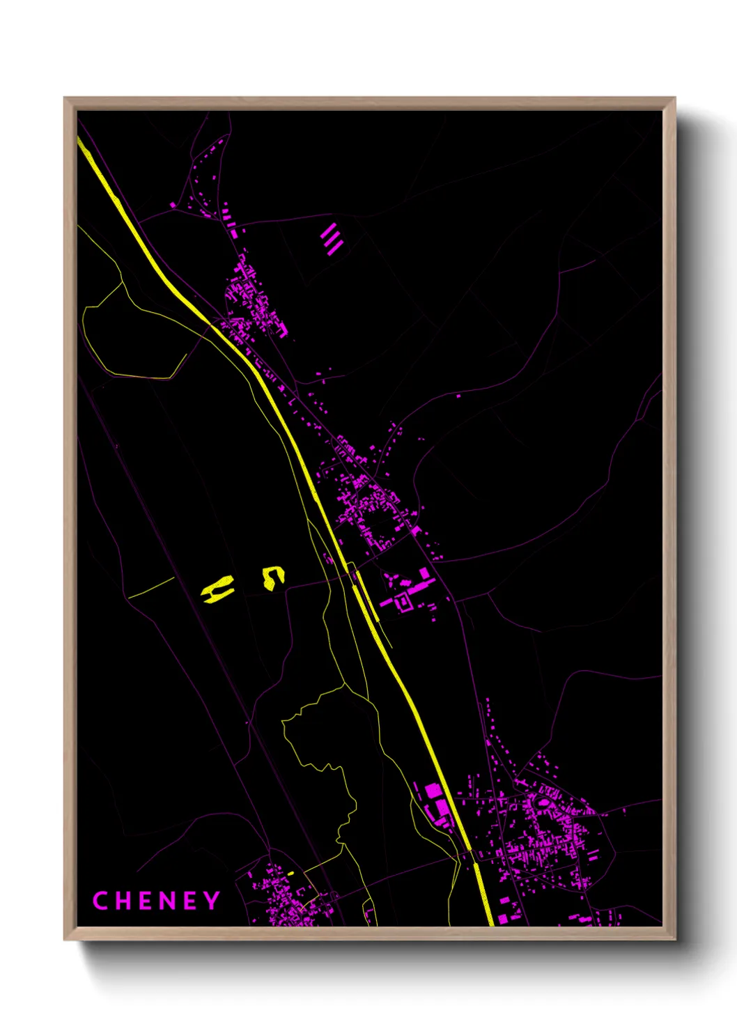 Une affiche de carte sur Cheney