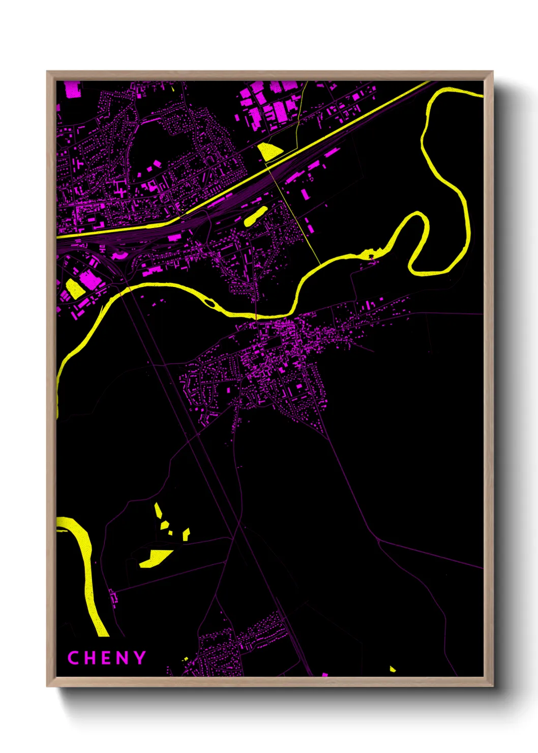 Une affiche de carte sur Cheny