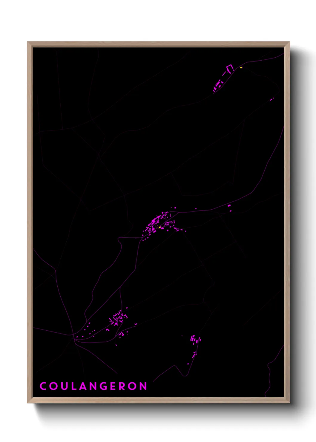 Une affiche de carte sur Coulangeron
