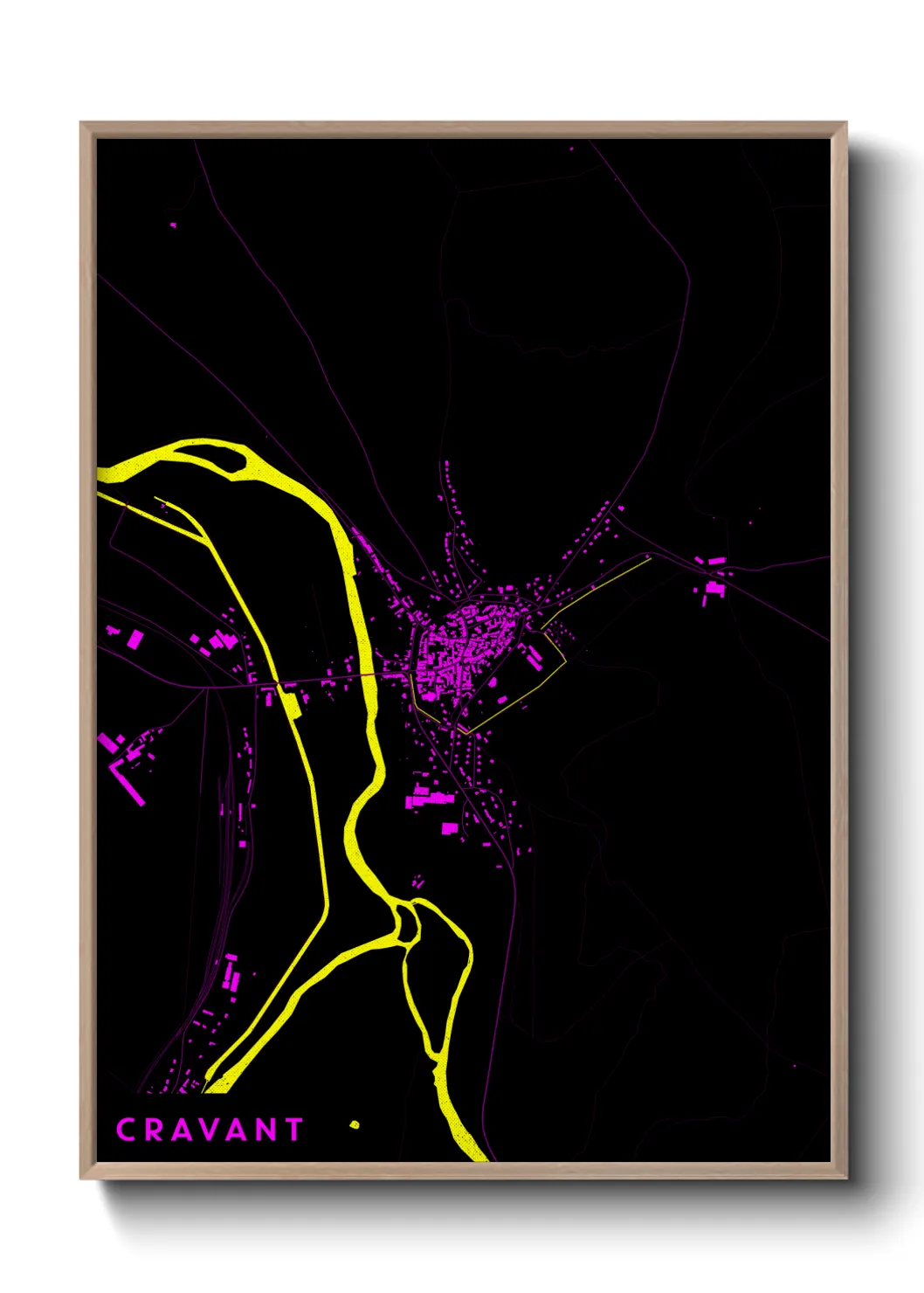 Une affiche de carte sur Cravant