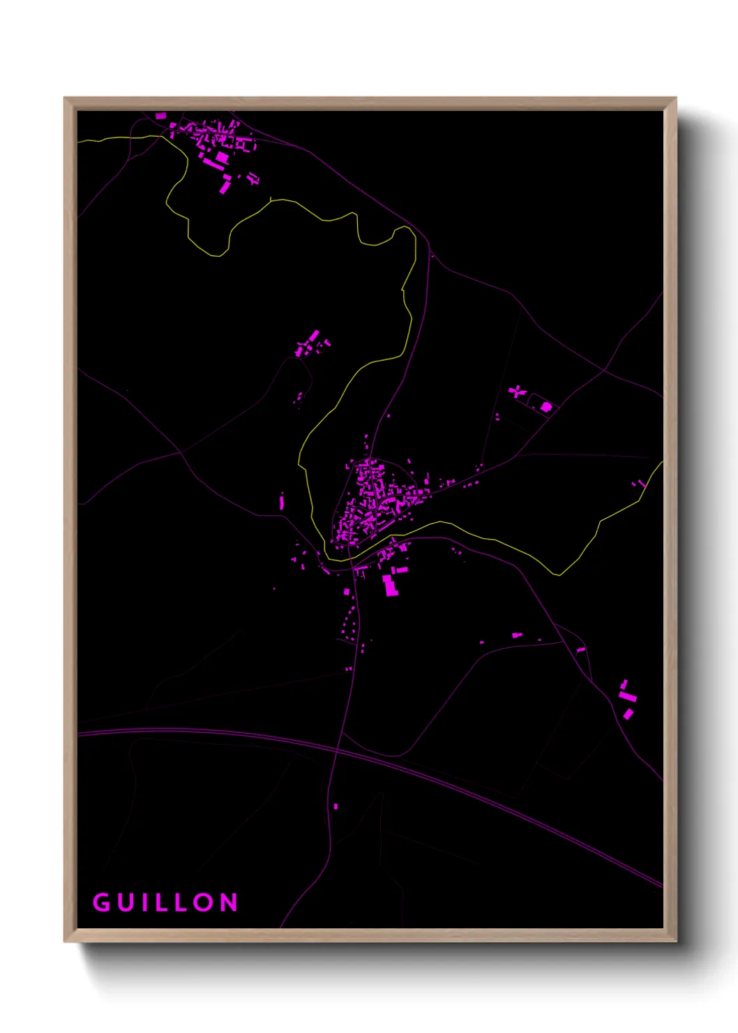 Une affiche de carte sur Guillon