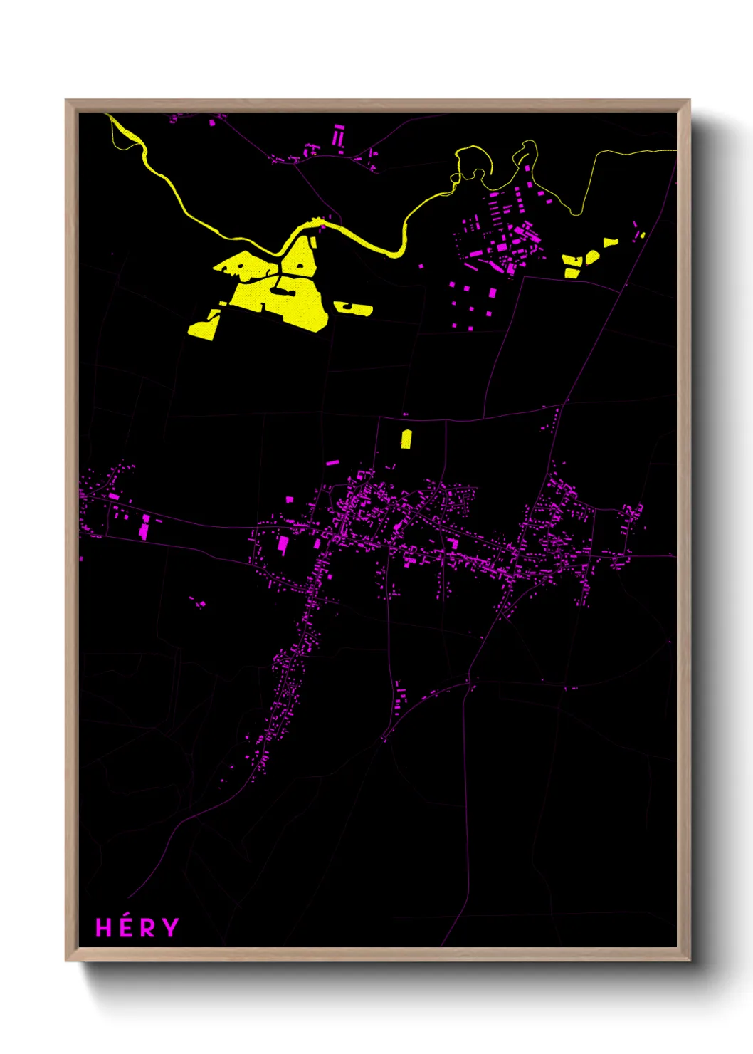 Une affiche de carte sur Héry